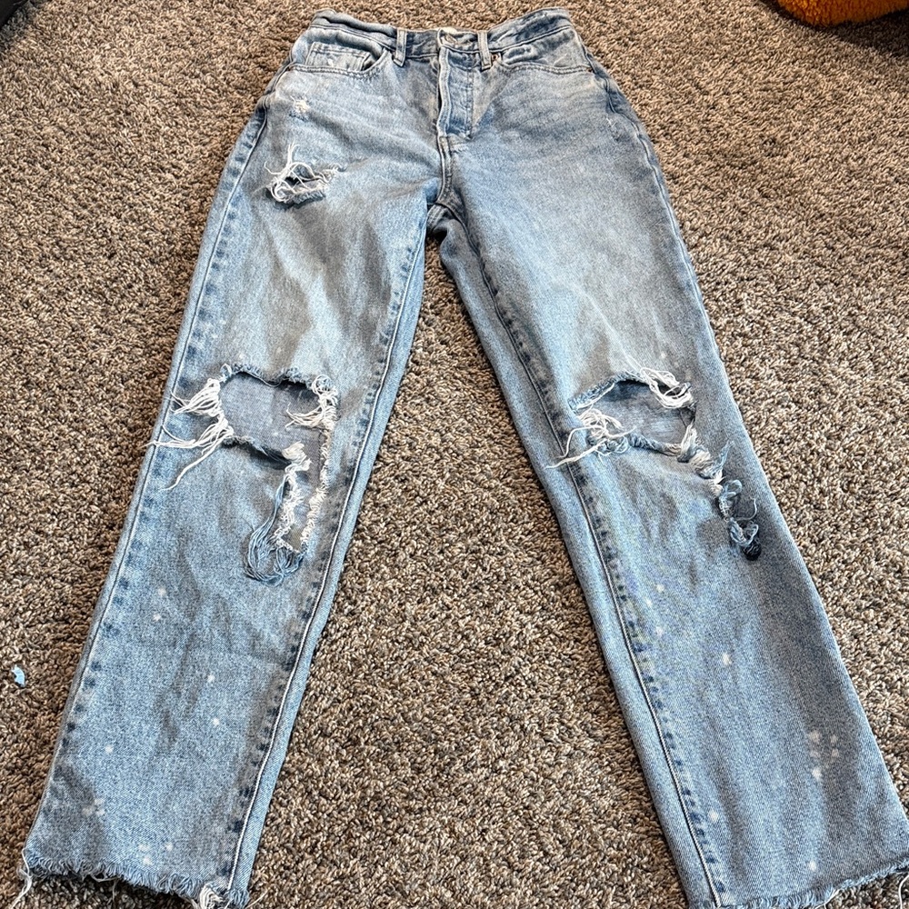 PacSun Denim Straight Leg Jeans with Rips
